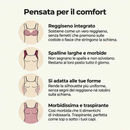 Canotta Comfort con Reggiseno Incorporato – Senza Ferretto