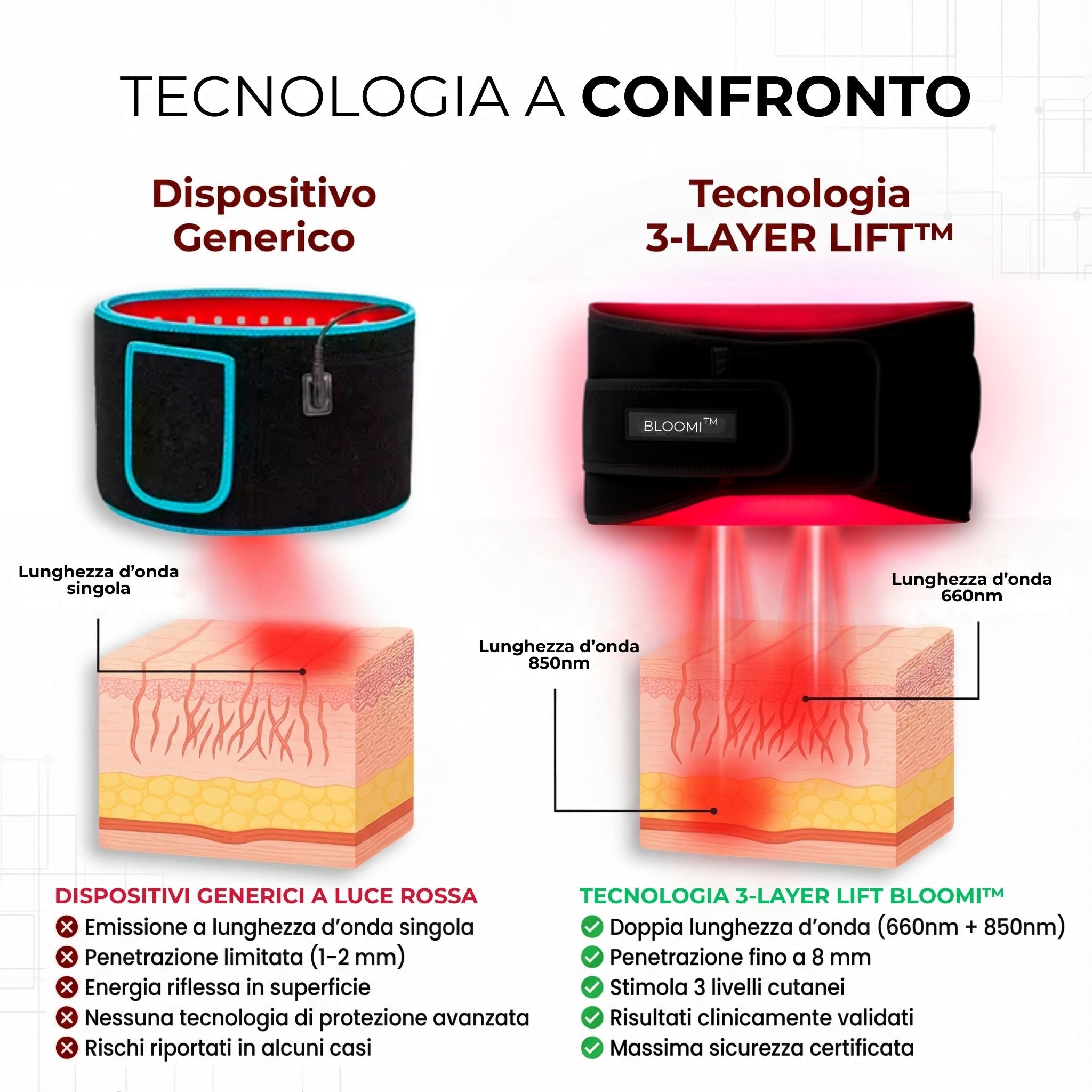 BLOOMI™ | Fascia a Luce Rossa per Rassodare la Pancia e Ritrovare la Fiducia