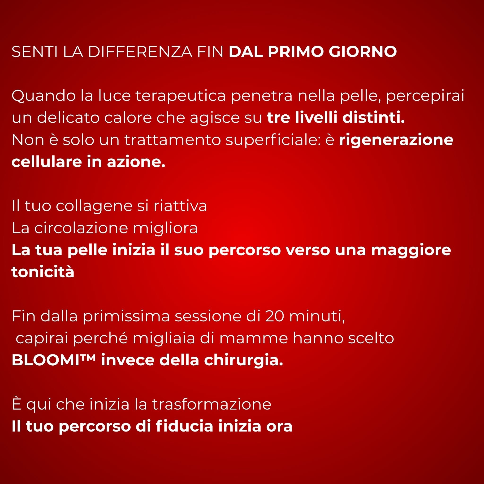 BLOOMI™ | Fascia a Luce Rossa per Rassodare la Pancia e Ritrovare la Fiducia